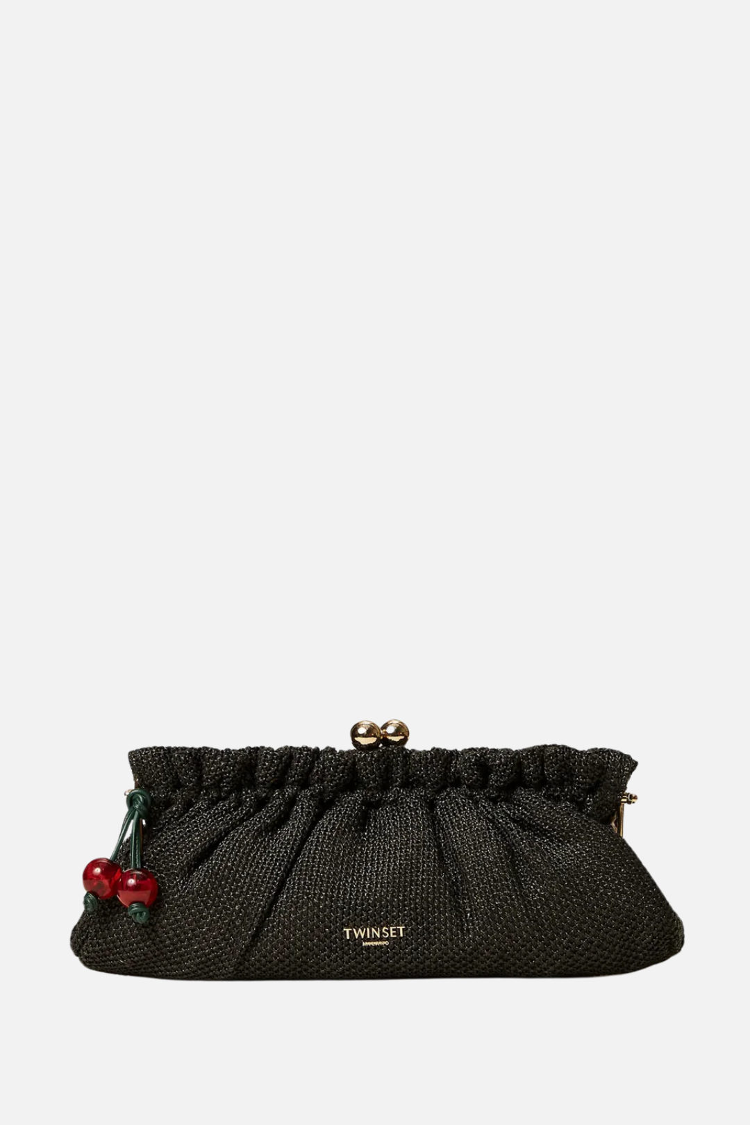 Twin-set Borsa Clutch In Rafia con Charm 261TD8280 NERO