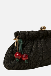 Twin-set Borsa Clutch In Rafia con Charm 261TD8280 NERO