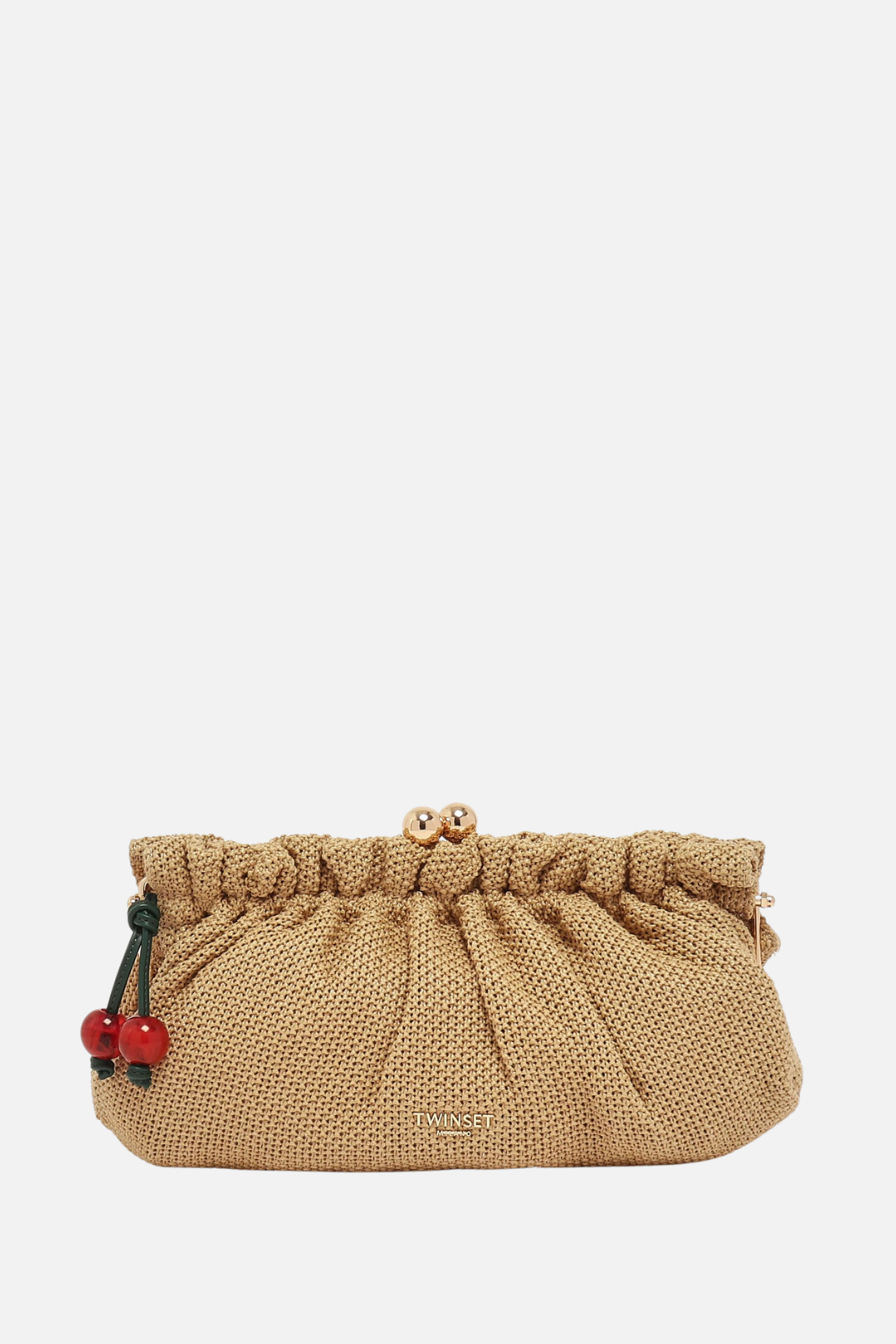 Twin-set Borsa Clutch In Rafia con Charm 261TD8280 PAGLIA