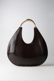 Elisabetta Franchi Borsa Hobo Grande con Manico Gioiello COFFEE BS27A56E2