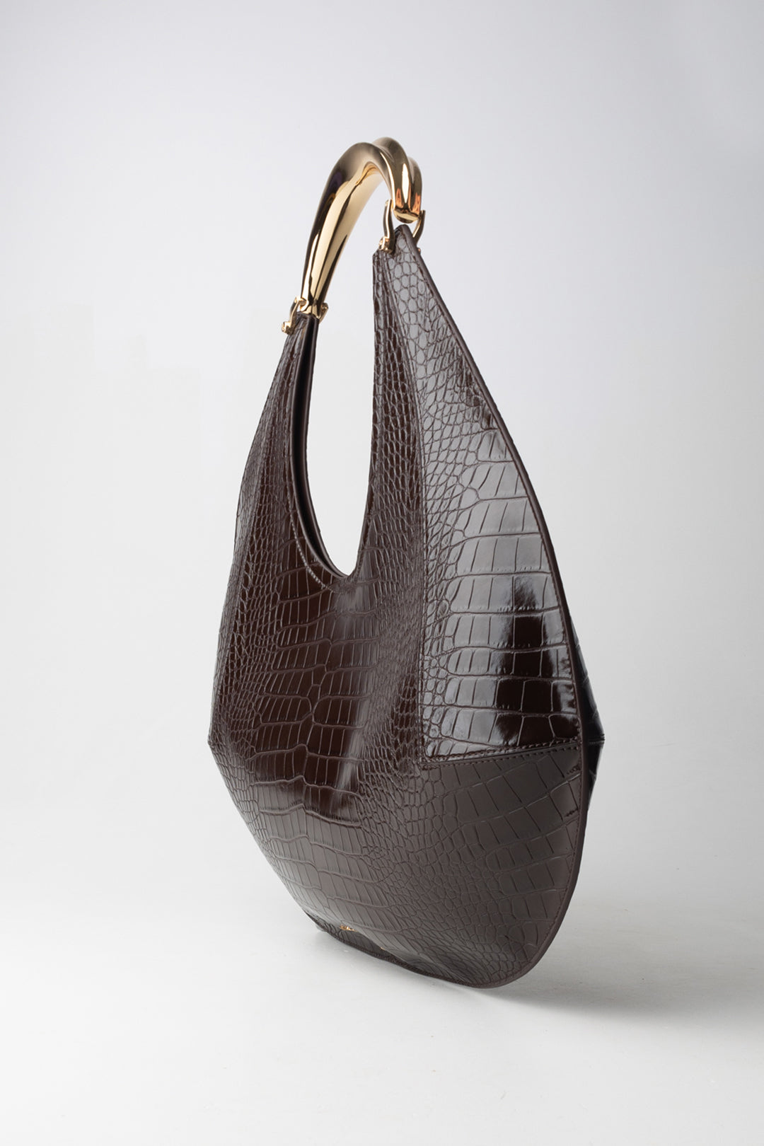 Elisabetta Franchi Borsa Hobo Grande con Manico Gioiello COFFEE BS27A56E2