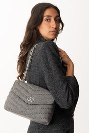 Twin-set Borsa In Feltro con Borchie e Catena 252TB7170 GRIGIO MEDIO