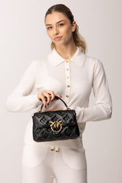 Pinko Borsa Love Bag con Logo Impresso NERO-ANTIQUE GOLD