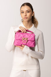 Pinko Borsa Love Bag con Logo Impresso ROSA FLOGO-ANTIQUE GOLD