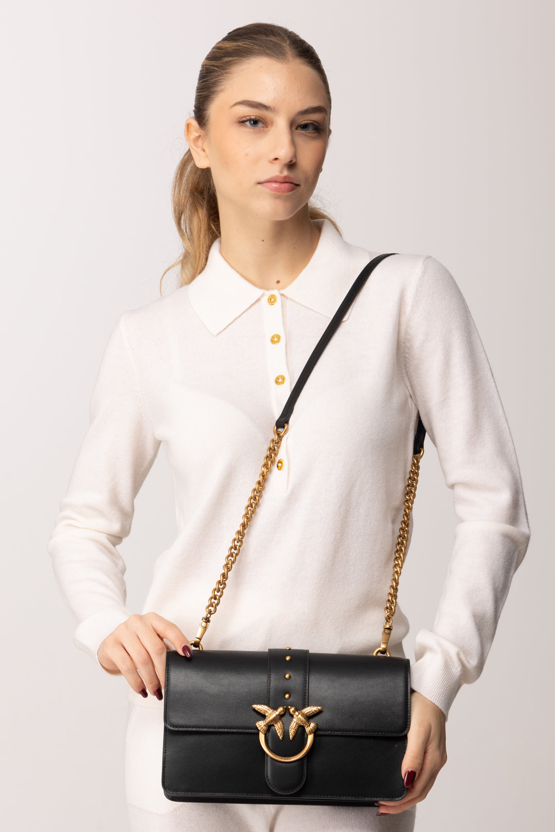 Pinko Borsa Love One Classic NERO-ANTIQUE GOLD