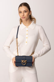 Pinko Borsa Love One Mini BLU INDACO OMBROSO-ANTIQUE GOL