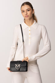 Pinko Borsa Love One Mini NERO-OLD SILVER