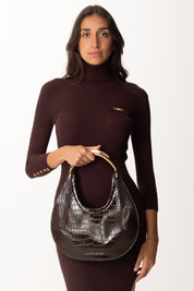 Elisabetta Franchi Borsa Media Hobo con Manico Gioiello BS28A56E2 COFFEE