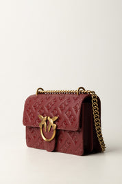 Pinko Borsa Mini Love Bag con Pattern Logo 100074 A1YB BORDEAUX MERLOT-ANTIQUE GOLD
