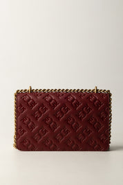 Pinko Borsa Mini Love Bag con Pattern Logo 100074 A1YB BORDEAUX MERLOT-ANTIQUE GOLD