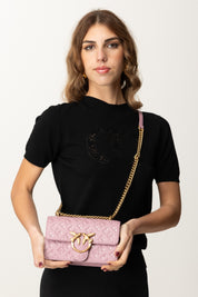 Pinko Borsa Mini Love Bag con Pattern Logo 100074 A1YB VIOLA-CITTA'DI LILLA-ANTIQUE G