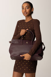 Patrizia Pepe Borsa New Business Grande In Pelle 8B0270 L162 PURPLE RED