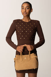 Patrizia Pepe Borsa New Business Media In Pelle 8B0282 L152 NATURAL