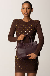 Patrizia Pepe Borsa New Business Media In Pelle 8B0282 L162 PURPLE RED