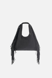Manila Grace Borsa Sac Bag Intrecciata con Frange Laterali B836EU METEORITE :AI26