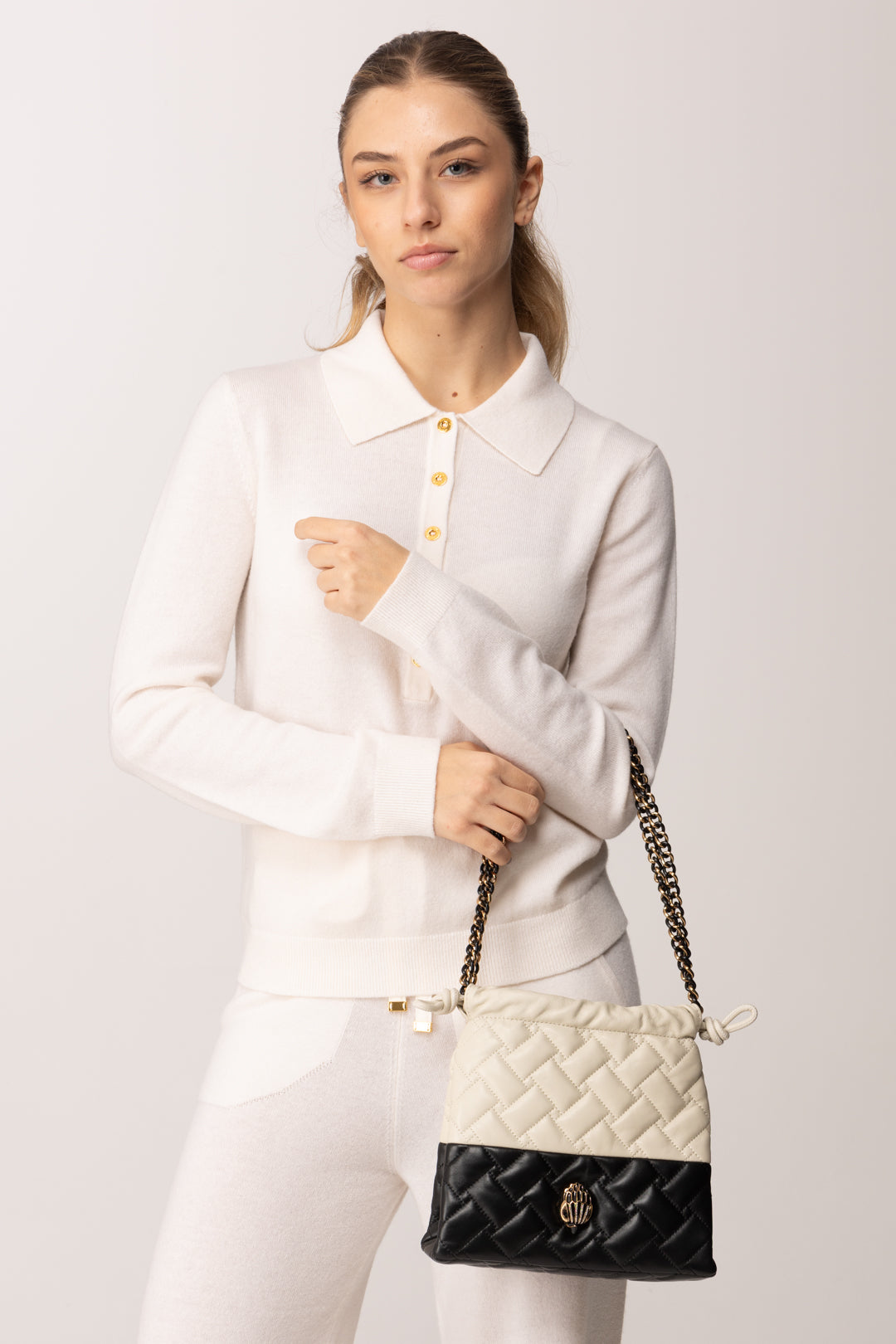 Kurt Geiger Borsa a Mano Bicolor con Coulisse 4702401109 BLK/WHITE