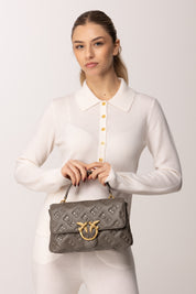 Pinko Borsa a Mano Love Birds GRIGIO ASFALTO 1 - ANTIQUE GOL