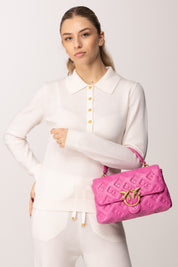 Pinko Borsa a Mano Love Birds ROSA FLOGO-ANTIQUE GOLD