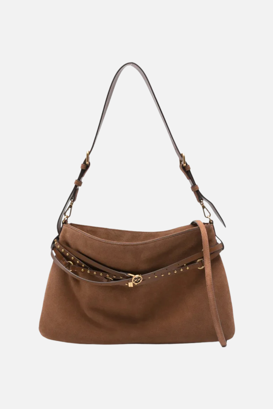 Pinko Borsa a Spalla In Pelle con Cintura Decorativa 105903 A0F6 L17Q