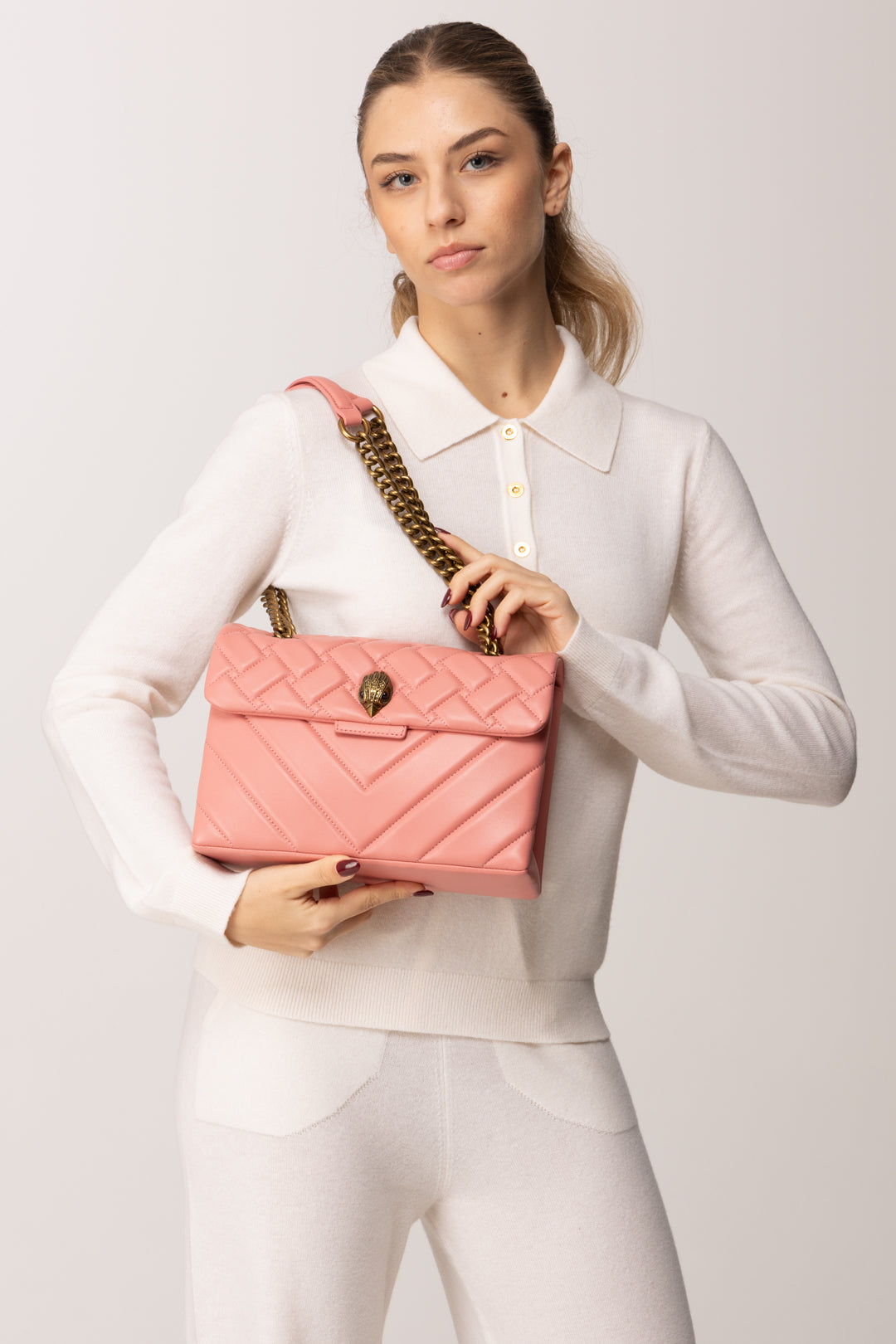 Kurt Geiger Borsa a Spalla London con Tracolla Scorrevole 3586257109 PINK COMB