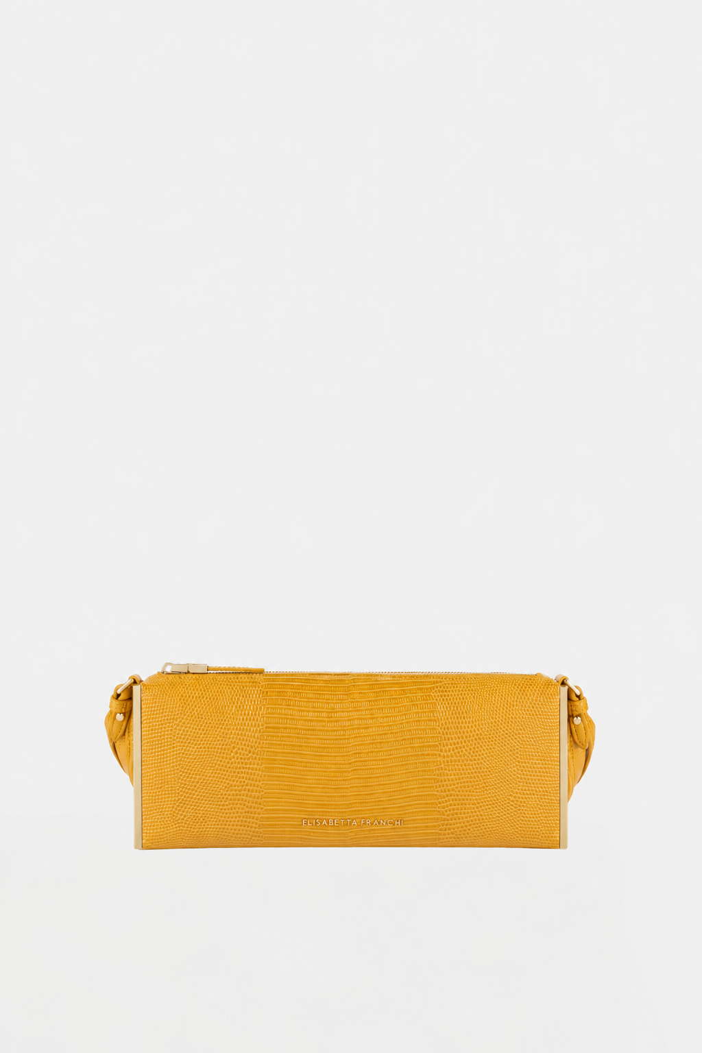 Elisabetta Franchi Borsa a Spalla Pelle con Stampa Lucertola BS15A66E2 AMBRA