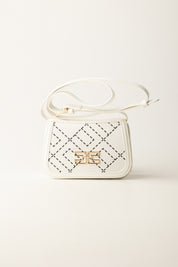 Elisabetta Franchi Bambina Borsa a Tracolla In Crepe con Stampa Logo EFBO108CGA023 MILK/NERO