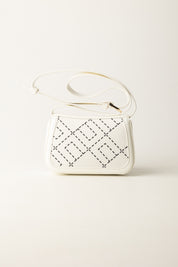 Elisabetta Franchi Bambina Borsa a Tracolla In Crepe con Stampa Logo EFBO108CGA023 MILK/NERO