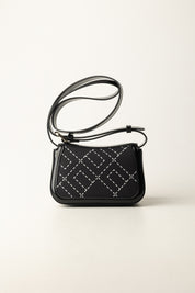 Elisabetta Franchi Bambina Borsa a Tracolla In Crepe con Stampa Logo EFBO108CGA023 NERO/MILK