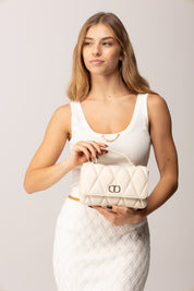 Twin-set Borsa a Tracolla Piccola Trapuntata 252TB7054 PARCHMENT