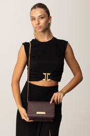 Elisabetta Franchi Borsa a Tracolla con Catena Groumette BS39A56E2 MERLOT