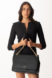 Twin-set Borsa a Tracolla con Catena Oro 252TB7062 NERO