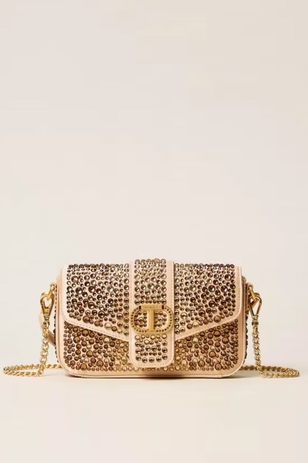 Twinset Borsa a tracolla Amie piccola con cristalli 252TD8210 ALPACA