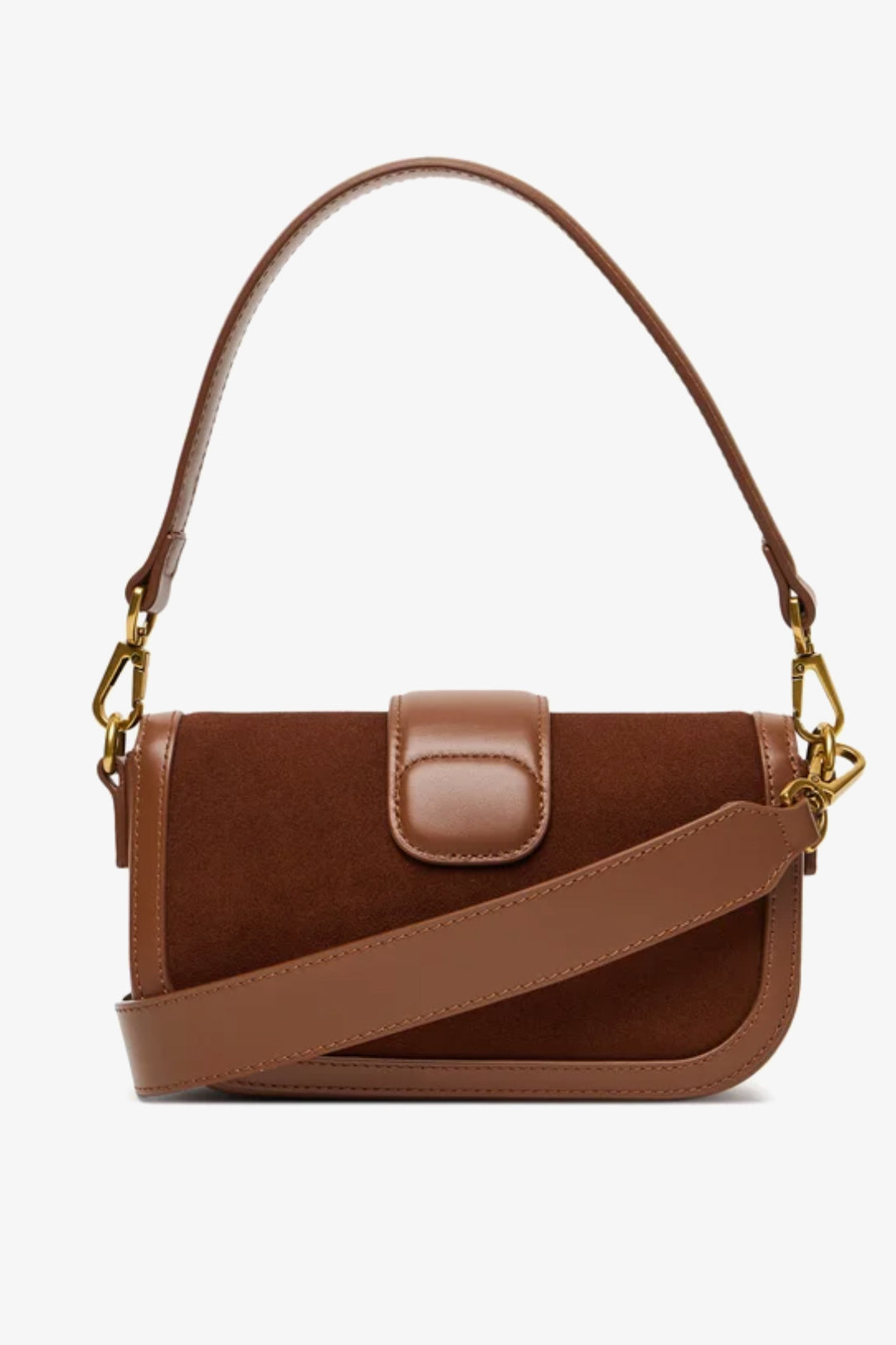 Twinset Borsa a tracolla con inserti in suede 252TD8371 CHOCOLATE MALT