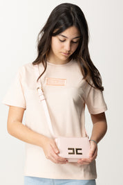 Elisabetta Franchi La mia bambina Borsa a tracolla con placca logo EFBO103CTV025 Rosa Baby