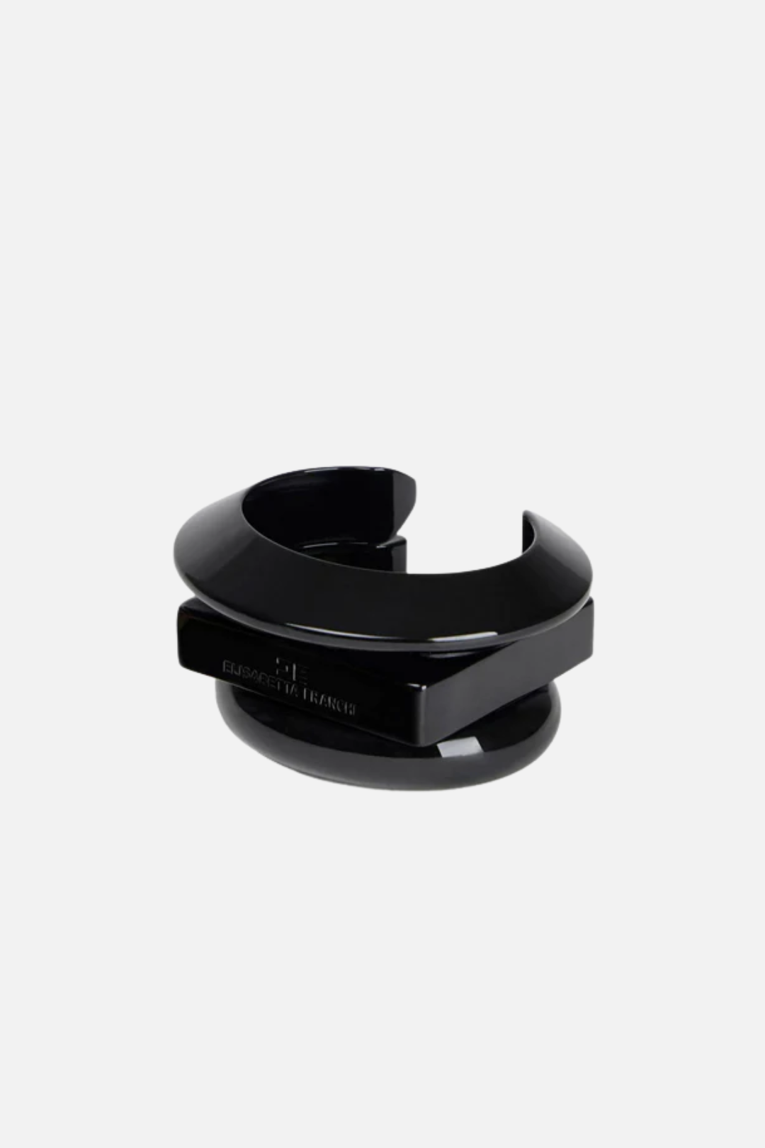 Elisabetta Franchi Bracciale Rigido Laccato con Design Avvolgente BC05B63E2 NERO