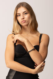 Patrizia Pepe Bracciale Rigido con Logo Inciso 8J1742 M070 SHINY SILVER