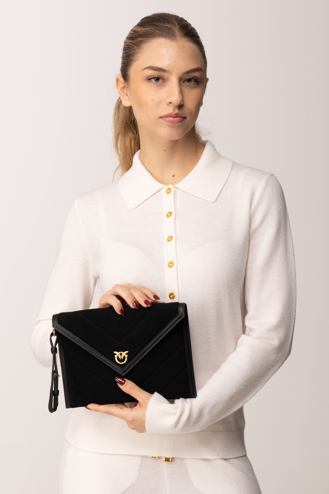 Pinko Bustina In Pelle Scamosciata con Logo Love Birds 104820 A2JH Z99V