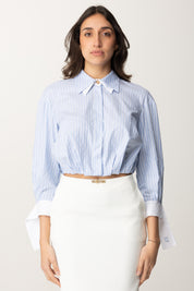 Camicia Rigata Crop con Fiocco Sul Retro