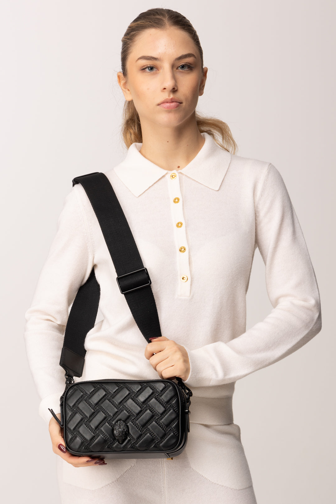 Kurt Geiger Camera Bag con Motivo Intrecciato 2042500109 BLACK