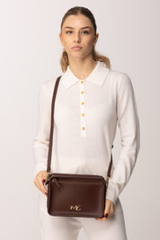 Manila Grace Camera bag Floridia con tasca esterna B852EU BURGUNDY