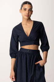 Patrizia Pepe Camicia Crop a Incrocio 2C1617 A9B9 NAVY