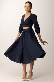 Patrizia Pepe Camicia Crop a Incrocio 2C1617 A9B9 NAVY