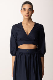Patrizia Pepe Camicia Crop a Incrocio 2C1617 A9B9 NAVY