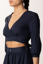 Patrizia Pepe Camicia Crop a Incrocio 2C1617 A9B9 NAVY