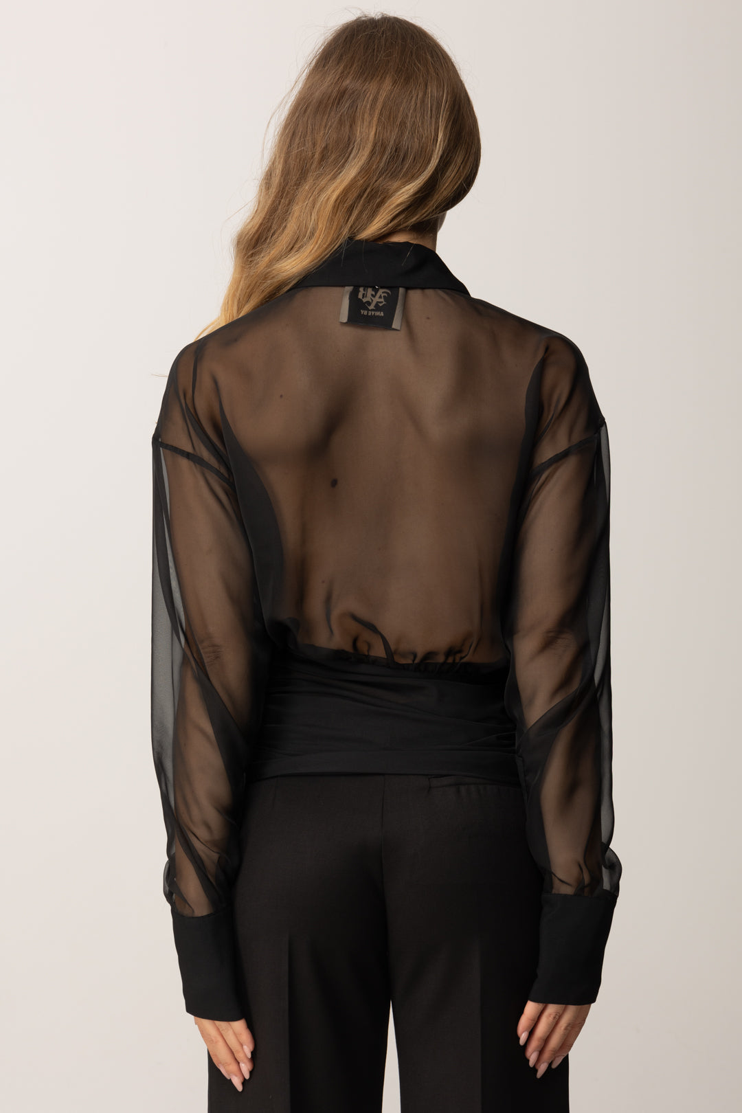 Aniye By Camicia Cropped Trasparente Ivette 181314 BLACK :AI25