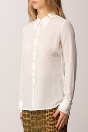 Elisabetta Franchi Camicia In Georgette con Apertura Sul Retro AVORIO CA12657E2