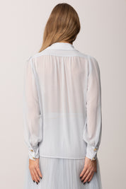 Elisabetta Franchi Camicia In Georgette con Collana con Nappa CA13357E2 STARLIGHT