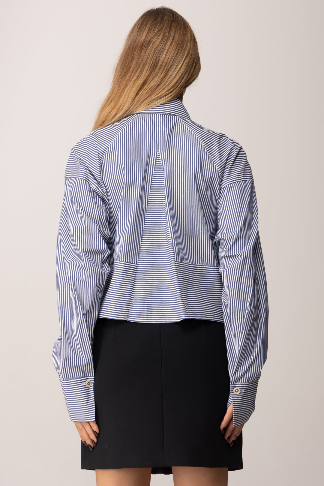 Elisabetta Franchi Camicia Over In Popeline a Righe con Logo CA11257E2 OXFORD