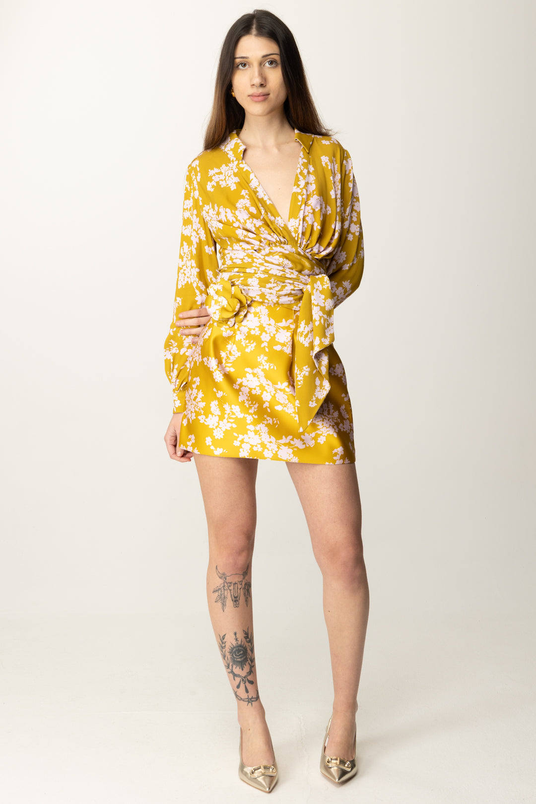 Elisabetta Franchi Woman Floral Print Georgette Shirt with