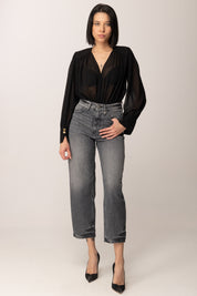 Elisabetta Franchi Camicia a Body In Georgette NERO CB00857E2